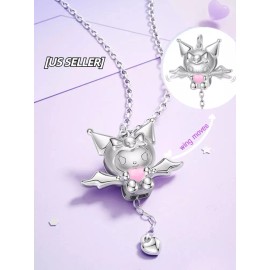 Sanrio Kuromi Necklace S925 Sterling Silver Necklace Women Girl Necklace Gift