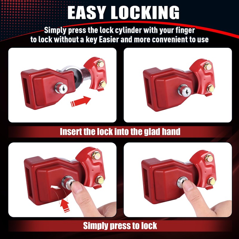 NAKAKEKO Plastic, Glad Hand Lock, Keyed Alike Pair (4-Pack) for