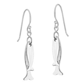 AeraVida Unique Big and Small Fish Dangle .925 Sterling Silver Earrings | Fish Dangle Earrings | Dangle Earrings | Gift for Women