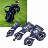 4Pcs 1/3/5/UT Golf Wood Headcovers Cartoon Snow Leopard Pattern PU