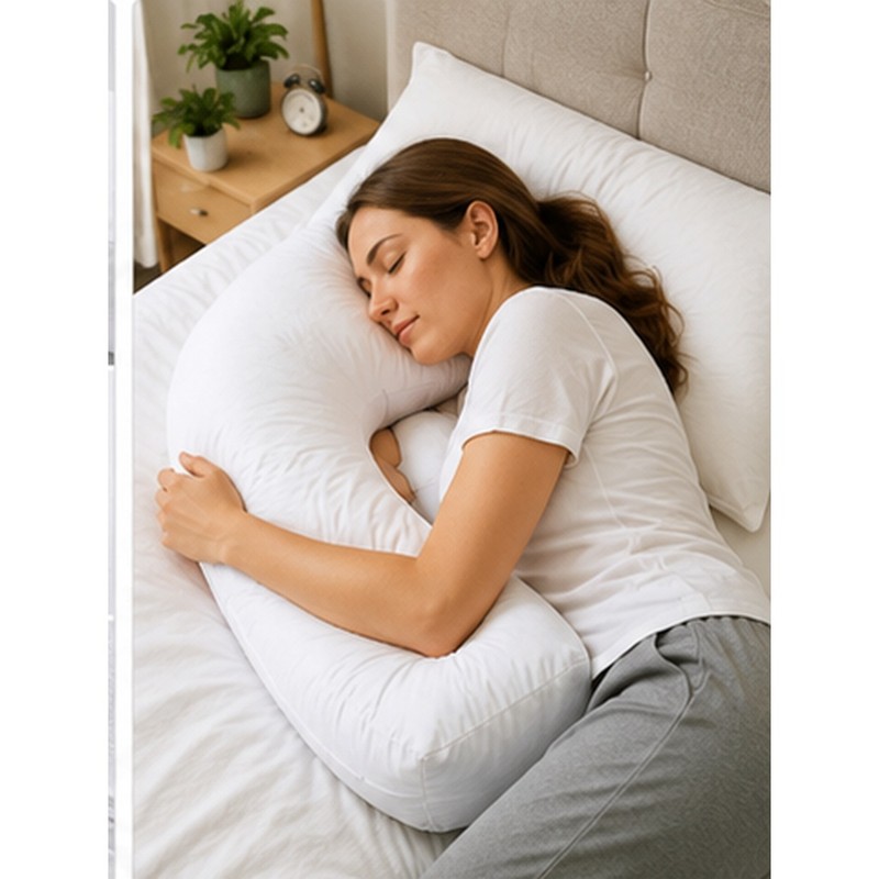 Side Sleeper Pillow with Ear Hole – U-Shaped Neck and