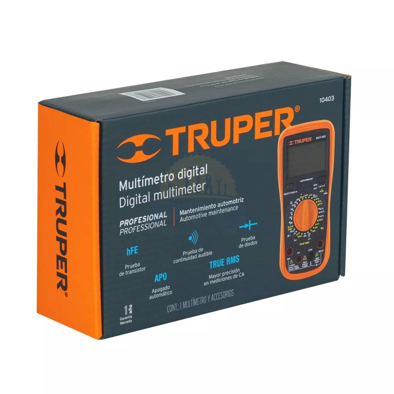 Truper MUT-105 True RMS Automotive Maintenance Digital Multimeter