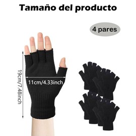 ZSKEUR 4 Pares Guantes Sin Dedos, Guantes Sin Dedos Mujer, Guantes Sin Dedos Hombre, Adecuado para Correr, Ciclismo, Patinaje, Patineta, Bolas De Nieve y Otras Actividades Al Aire Libre