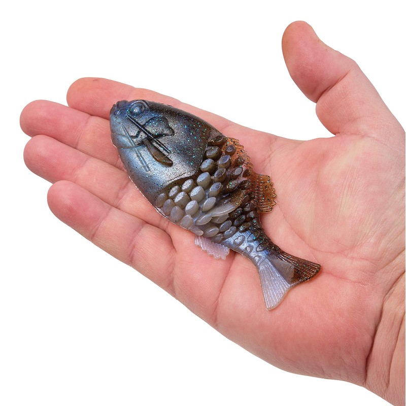 PowerBait Gilly IKE's Green Pumpkin Blue Flash 130mm