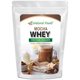 Z Natural Foods Mocha Whey Protein Powder, Cold Process Gluten Free Protein Powder, Superfood Supplement Protein Powder, 1 lbs