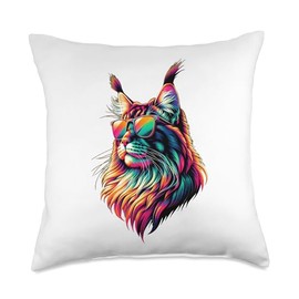 Sunglasses Maine Coon Cat Maine Coons Throw Pillow
