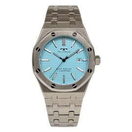 Technos Date T9C07SI Men's Wristwatch, Silver, blue, Bracelet Type