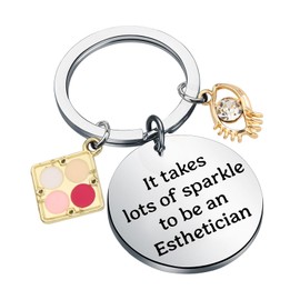BAUNA Esthetician Keychain Thank You Gift for Beautician It Takes Lots of Sparkle To Be An Esthetician Jewelry (beautician keychain)
