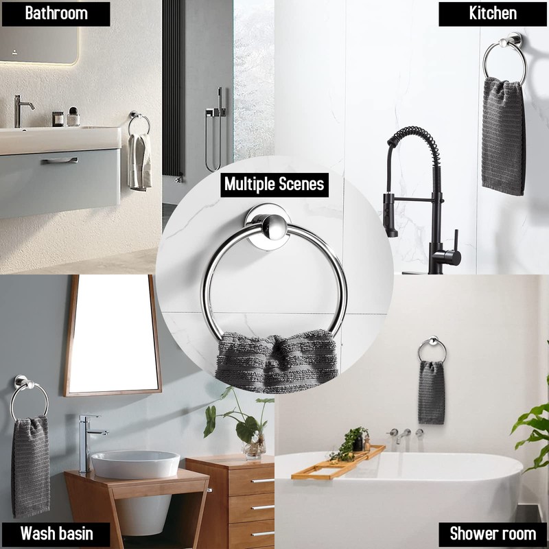 BGL Towel Ring Contemporary Style Stainless Steel 304 Chrome Bathroom