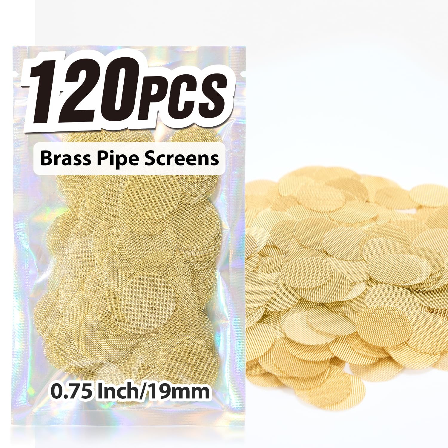 Pipe Screens 120pcs 3/4 Inch 19mm Brass Pipe Screen, 0.75 Inch Metal ...