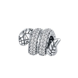 BIZK Women's Holiday Charm Pendant for Bracelet 925 Sterling Silver Charm Bead Pendant for European Bracelets and Necklaces, Sterling Silver, Cubic Zirconia