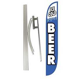 LookOurWay Bar & Restaurant Themed 12-Feet Tall Feather Flag Complete Set with Poles & Ground Spike
