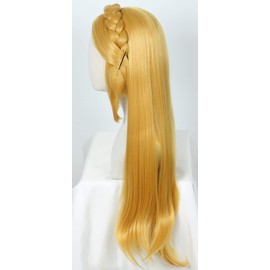Linfairy Womens Long Blonde Wig Halloween Cosplay Wigs with 2 Elf Ear (Long Wig)