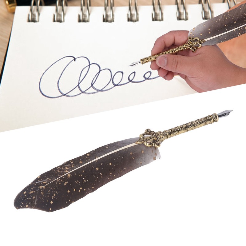 Feather Pen Set with 5 Interchangeable Nib Letter Opener Pen