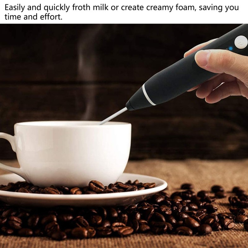 Rechargeable Milk Frother 304 Stainless Steel Handheld Foam Maker Cordless