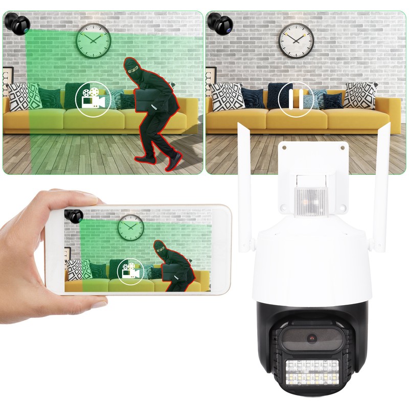 Outdoor Security Camera Dome WiFi IP Monitor AI Alarm Two
