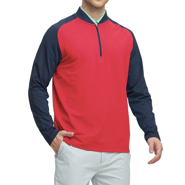 M MAELREG Sudadera con cierre de un cuarto para hombre,