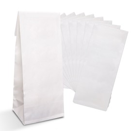 Logbuch-Verlag 100 Small White Block Bottom Bags Food Bags with Base 7 x 4 x 20.5 cm Inner Foiled