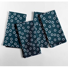 Vargottam Modern Dot Print Cotton Napkins - Set of 12, 20x20 Inches, Blue Cloth Napkin, Perfect for Farmhouse Dining, Table Décor, Seaside Vibe Theme - Machine Washable