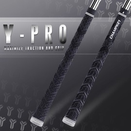 CHAMPKEY Y-PRO Performance Rubber Golf Grips 13 Pack with All Repair Kits - All Weather Control Golf Club Grips - Excellent Traction and Control Golf Rubber Grips（Black, Midsize）