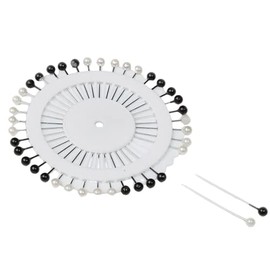 Black & white Hijab Scarf Pearl Pins Wheel Craft Tailor Sewing Hat Multi Use DIY