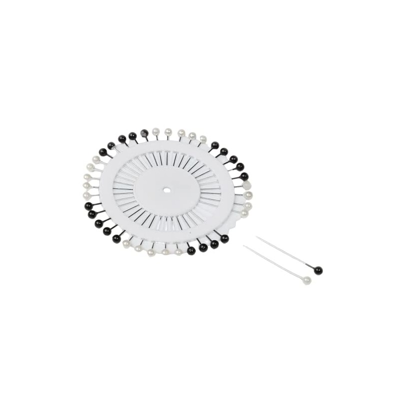 Black & white Hijab Scarf Pearl Pins Wheel Craft Tailor
