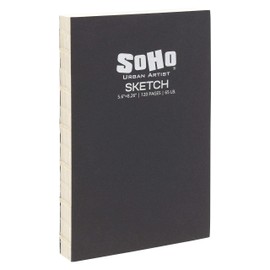 SoHo Urban Artist Open Bound Sketch Pads - Open Coptic Bound Sketch Pads for Drawing, Calligraphy, Any Dry Media, & More! - [White - 5.6x8.26" - Single]