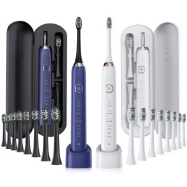 Toolzia Sonic Electric Toothbrush - Rechargeable with 8 Brush Heads