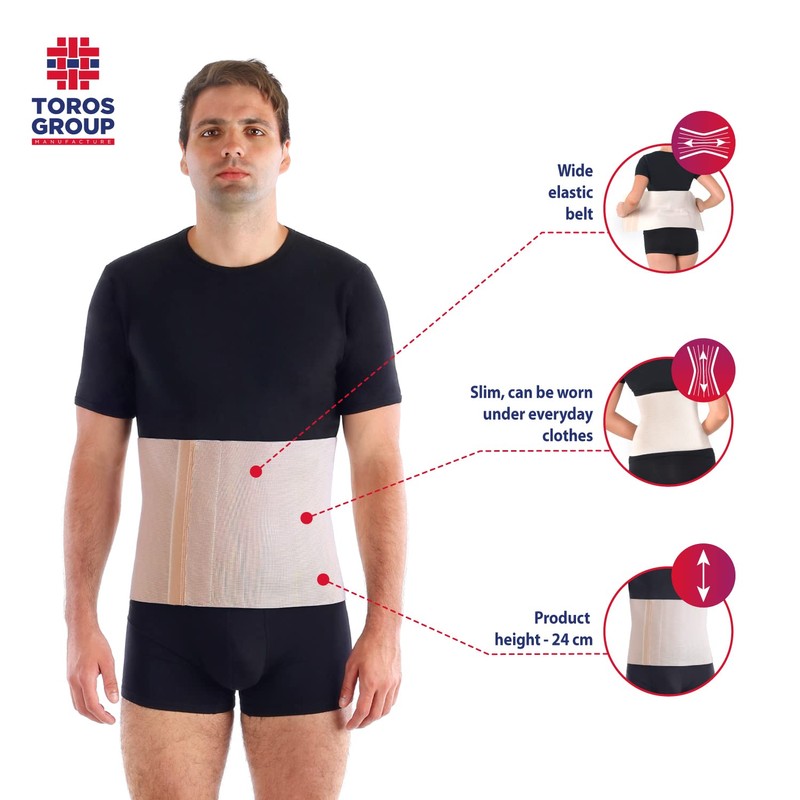 TOROS-Group Elastic 24 cm Abdominal Binder/Postpartum & Post Operative Belly
