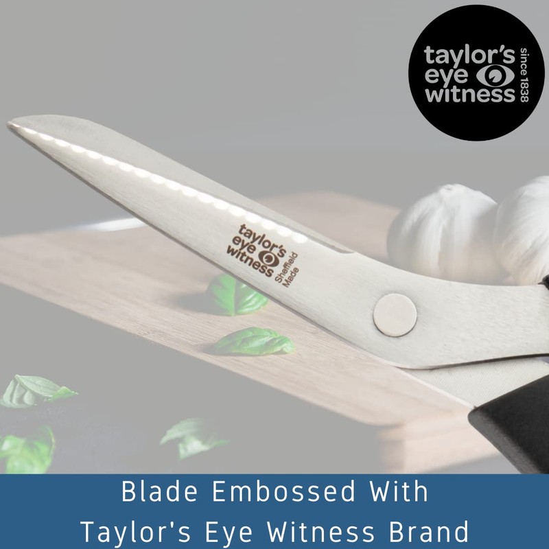 Scissors and Shears (Black, Kitchen (18cm/7" Serrated Blade Left Handed)