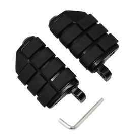 Reposapiés de motocicleta compatible con Harley Touring Street Glide Road King Road Glide Electra Glide Sportster Dyna Softail de 10 mm (StyleC#Negro)