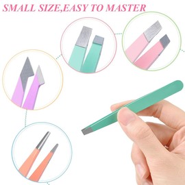 FENQURO 7 Piece Tweezers Set, Eyebrow Plucking, Tweezers, Tweezers Set, Eyebrow Set, Eyebrow Plucker for Women and Men, Face, Brow, Chin, Ingrown Hair