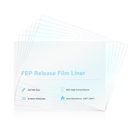 Creality 3D UV-FEP Separator Films for Photon Mono X/Saturn/QIDI S Box/All 8.9 Inch UV LCD SLA 3D Printers, Pack of 6 FEP Sheets 260 x 200 x 0.15 mm