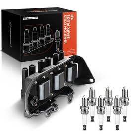 A-Premium 1x Ignition Coil Pack and 6x Iridium Spark Plugs Compatible with Hyundai Sonata 1999-2001 2005 & Kia Optima 2001 2004-2005, Magentis 2001-2006