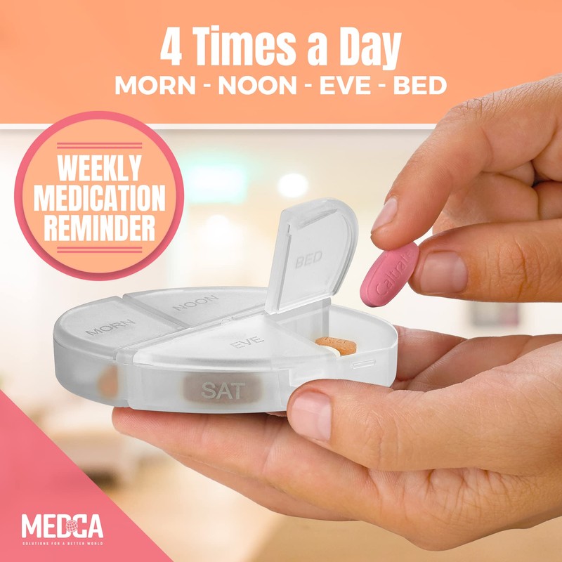Stackable Daily Pill Organizer - Premium Weekly Medication Reminders with