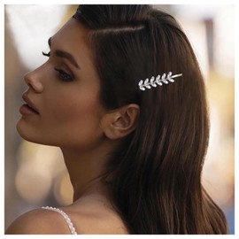 Inilbran Vintage Rhinestone Hair Clip Gold Crystal Wedding Hair Clips Vintage Crystal Bling CZ Hair Pins Hair Clip Decorative Bobby Pins Crystal Wedding Hair Accessories for Women and Girls