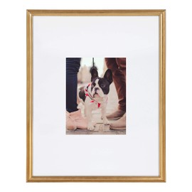 Kate and Laurel Adlynn Wall Picture Frame Set, 16" x 20" matted to 8" x 10", Gold, Set of 3