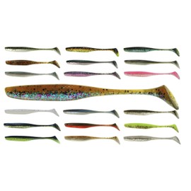 K.P Baits Lazy Shad Rubber Fish 4 Inches 10 cm Pack of 5 Perch Zander 002 Yellow Glitter