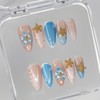 Luxury Press on Nails Medium Almond Handmade 3D Unique Reusable