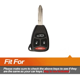 EYANBIS Silicone Key Fob Cover Fit for Chrysler 200 300 PT Cruiser Dodge Charger Magnum Durango Jeep Grand Cherokee Commander Liberty | Car Accessories | Remote Key Protection Case - Purple