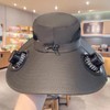Solar Fan Wide Brim Hat for Outdoor Cooling – USB