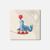 Unbranded Cute Seal Circus Animal 4'' X 4'' Square Wooden