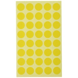A-One COLOR_NAME 07024-3P Labels, Yellow, Round, 0.6 inches (15 mm), 14 Sheets, Set of 3