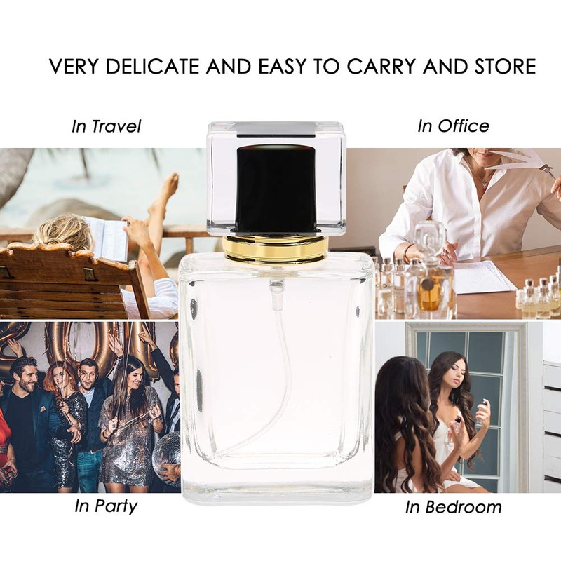 Glass Empty Refillable Replacement Glass Perfume Bottle,Transparent Dropper, Cologne Atomizer,