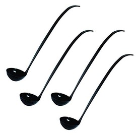 Party Essentials Plastic 2-Ounce Salad Dressing/Serving Ladle, 4-Count, Black