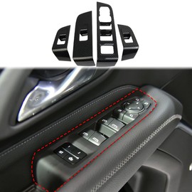 Carbon Fiber Door Window Lift Switch Panel Cover Trim for 2021-2024 Chevy Tahoe Suburban