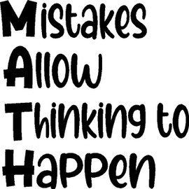 Mistakes Allow Thinking to Happen Vinyl Decal, Math decal for Whiteboard, Math Teacher Wall Decal, Vinyl Decal for School Classroom