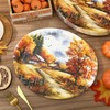 50 Pcs Fall Paper Plates 12 Inch Large Watercolor Landscape