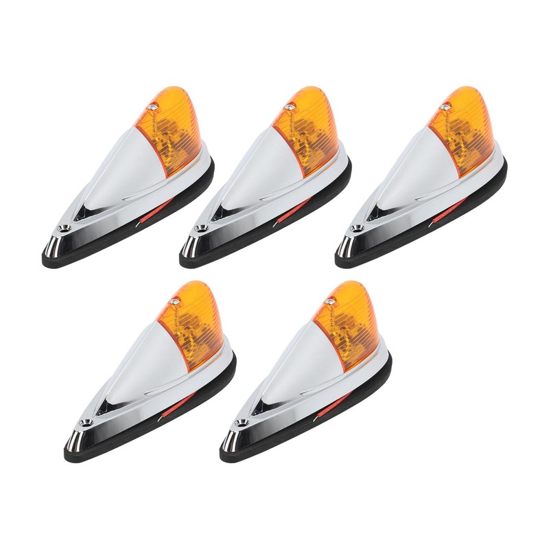 Cab Marker Light, 5pcs Cab Marker Light Weatherproof Amber Teardrop