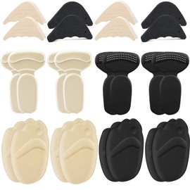 12 Pairs Heel Grips Heel Inserts for Women, Shoe Filler for Too Big Shoes women Heel Pads, Toe Inserts for Shoes Too Big Blisters Relieve Pain